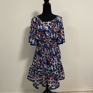 Milly Dress Women’s Size 6 Rose Hibiscus Print 100% Silk Dress